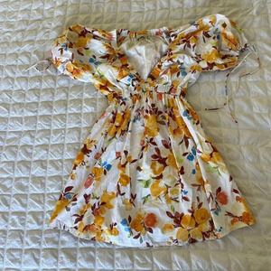 Abercrombie & Fitch floral puff sleeve mini dress